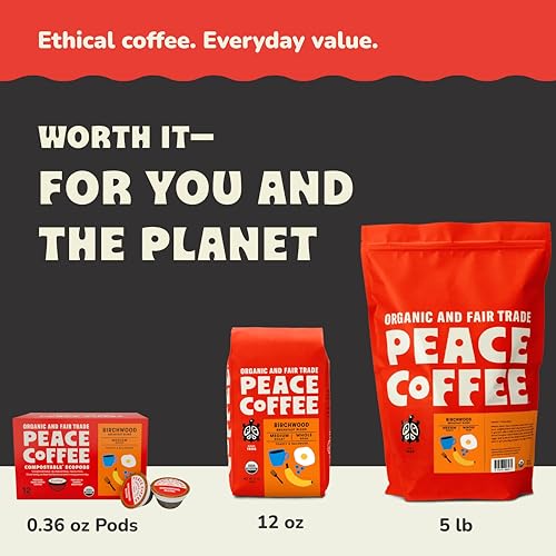 Image of Peace Coffee Birchwood Breakfast Blend Medium Roast Coffee Pods, 72 Count