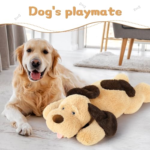 MorisMos 80cm lang Hund Kuscheltier groß XXL, weich Braun Hünde Plüschtier Stofftier, riesen Gefüllte Hund Plüschkissen für Babys Kinder/Plush Dog Stuffed Animal