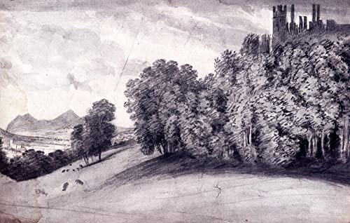 Toile murale abstraite du Château de Powis par John Baptist Malchair 60x90cm