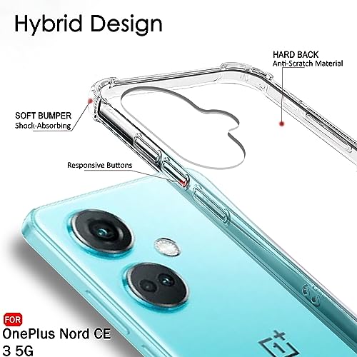 Image of TheGiftKart TPU+PC Crystal Clear Back Cover Case For Oneplus Nord Ce 3 5G | 360 Degree Protection | Shock Proof Design | Transparent Back Cover Case For Oneplus Nord Ce3 5G (Transparent Bumper)