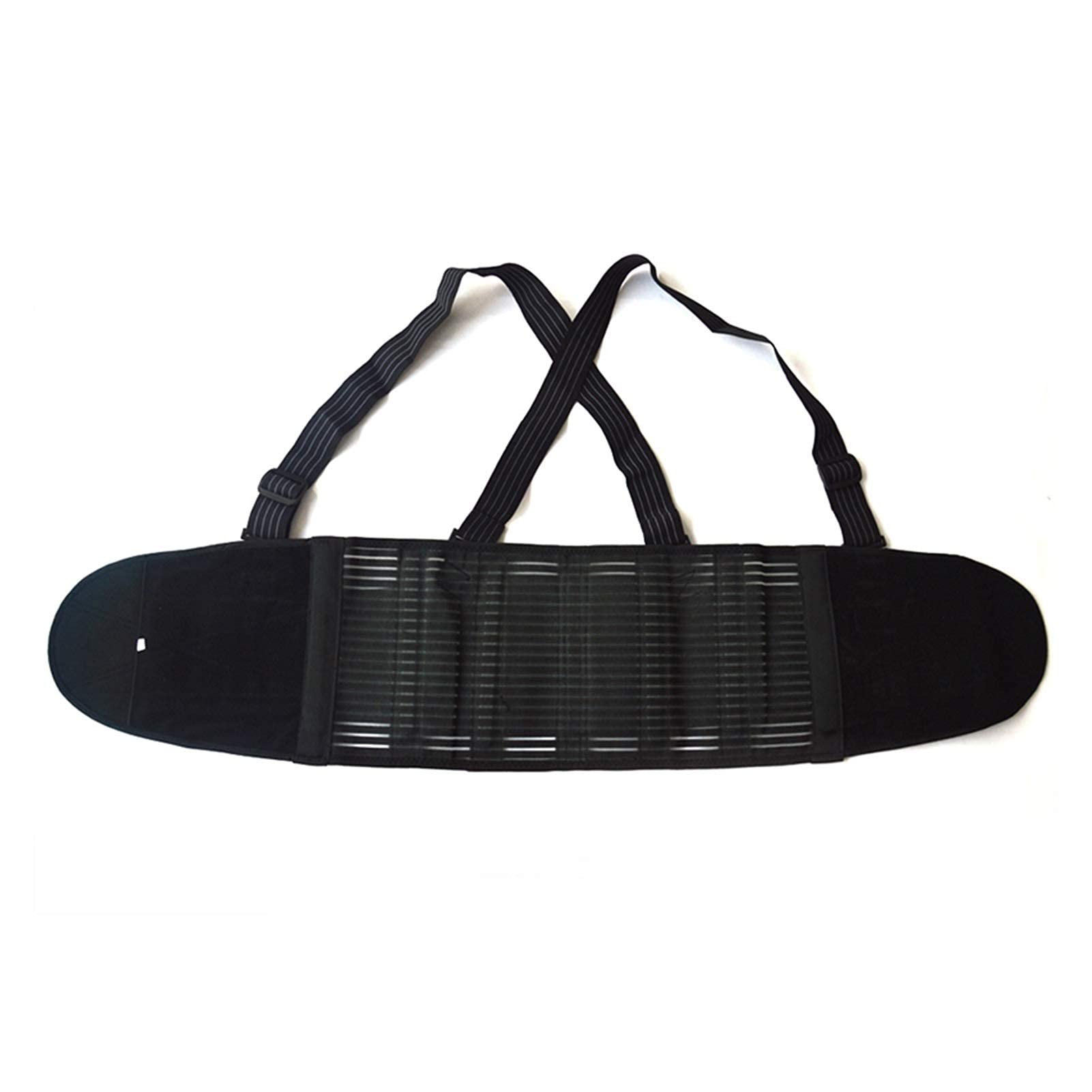 Cinturón de Soporte para la Espalda para Hombres， corsé para el Dolor de Espalda， Soporte para Levantar Objetos Pesados， Correas para los Hombros， cinturón de，Black-L