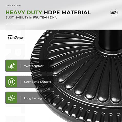 Image of FRUITEAM 15 inch 23 lbs Round Patio Umbrella Base Pre-Filled Umbrella Stand Sun-Flower-Pattern Heavy Duty Market Umbrella Base Stand for Patio, Outdoor, Swimming Pool, Black