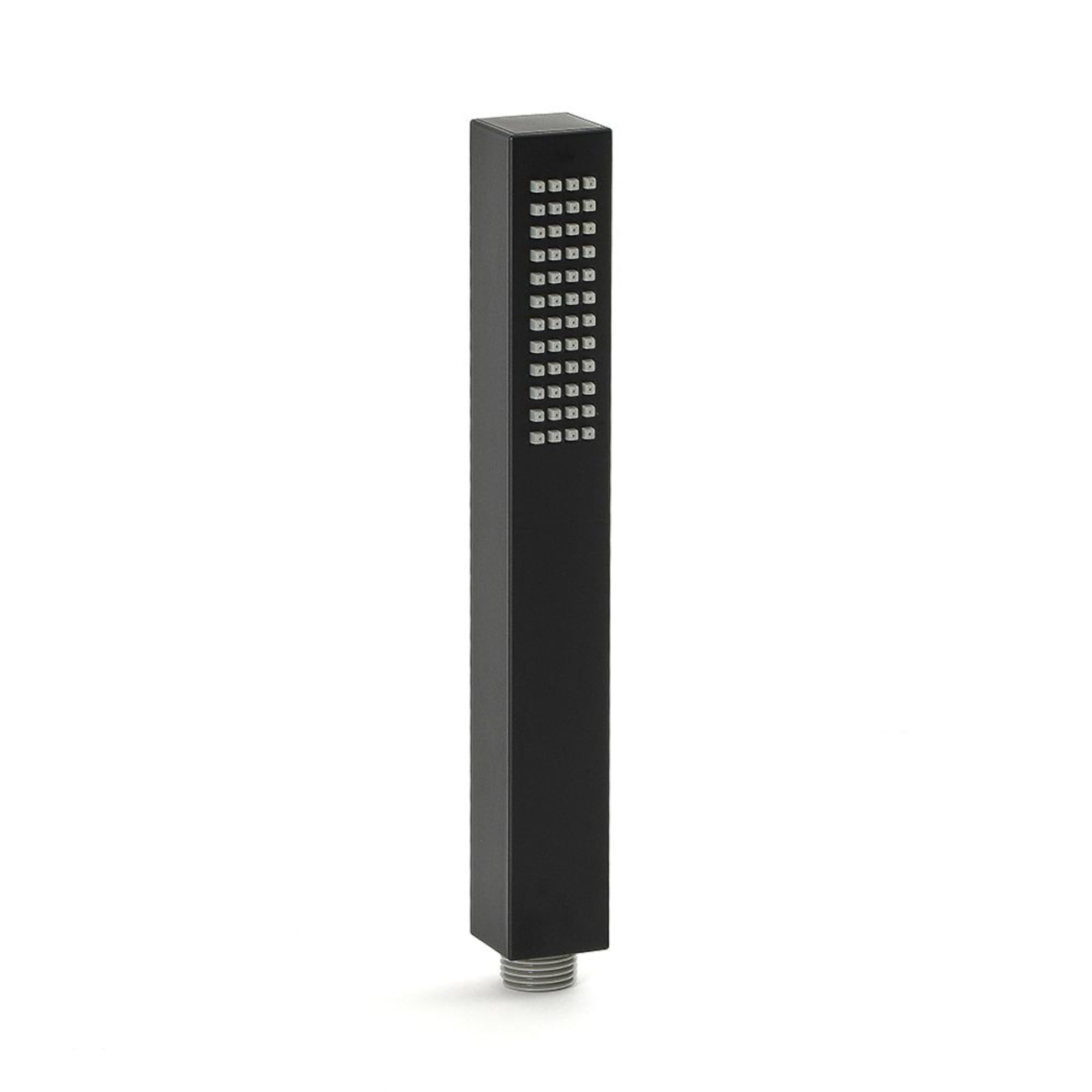 Enki Matt Black Modern Contemporary Bathroom Single-Spray Easy Clean Anti-Clog Nozzles Square Pencil Handheld Shower Head Handset from B&Q