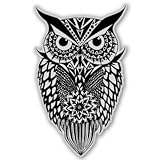 Owl Tribal Black White Vinyl Sticker - Car Phone Helmet - SELECT SIZE