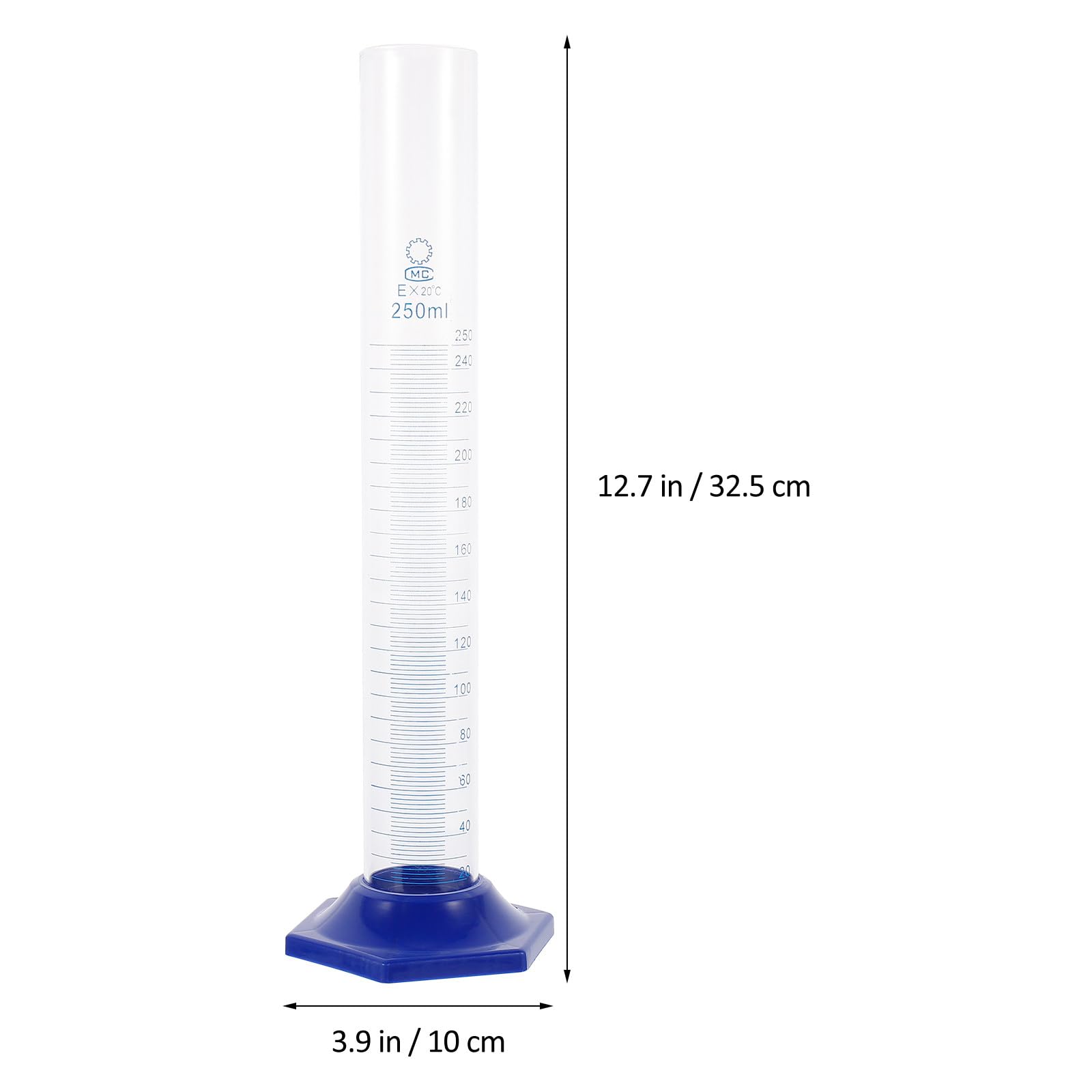 Amazon.co.jp: TEMPNAP ガラス製メスシリンダー250ml 目盛り付き 実験