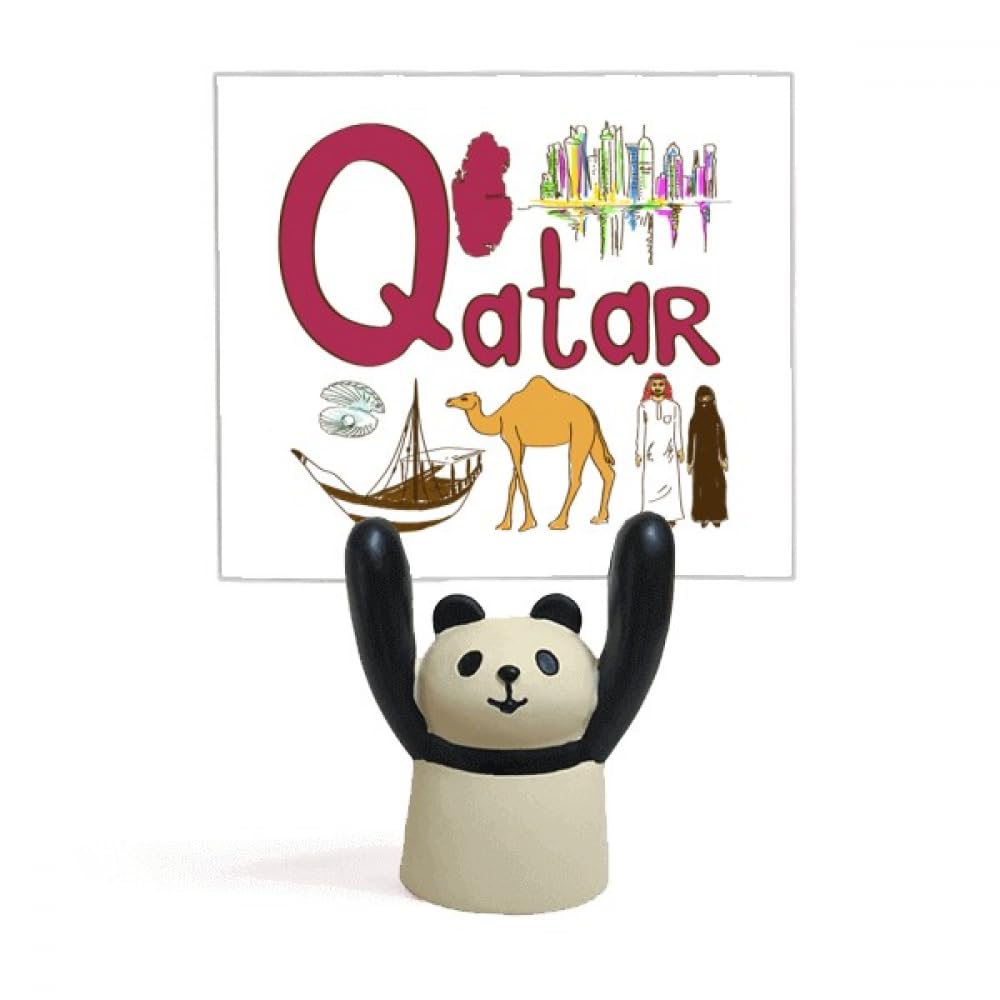 Support pour mémo panda contre l'oubli des notes avec style Qatar chic