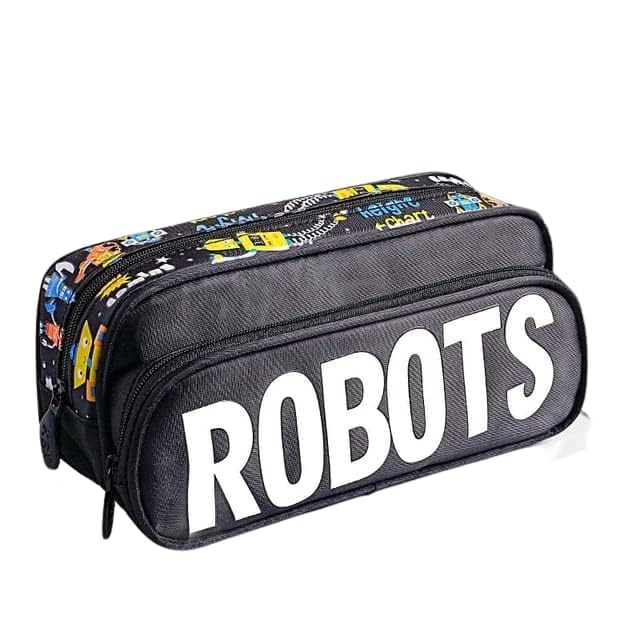 Image of DEOXY Pencil Pouch for Kids - Multipurpose Zipper Case, Pen and Pencil Pouch Case, Travel Accessory Organizer Bag, Stationery Holder, Makeup Pouch, Return Gift for Kids (Robots)