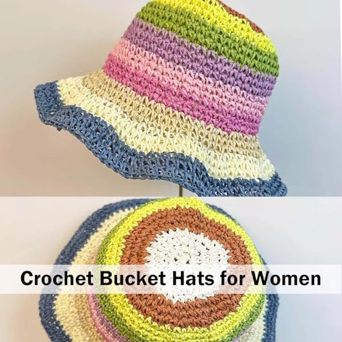 Sombrero tipo bucket de paja para mujer miniatura 2