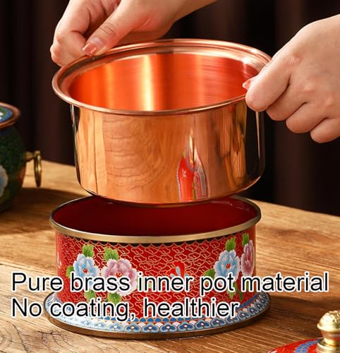 Hot Pot Beijing olla de cobre para una persona estilo Cloisonne miniatura 4