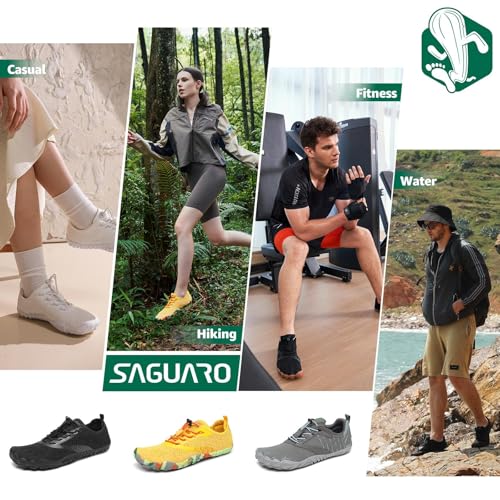 Miniatura 2 de Saguaro Barefoot Zapatillas De Trail Hombre Mujer Zapatos De Deporte Transpirable Antideslizante Calzado Minimalistas Verde 41 Eu