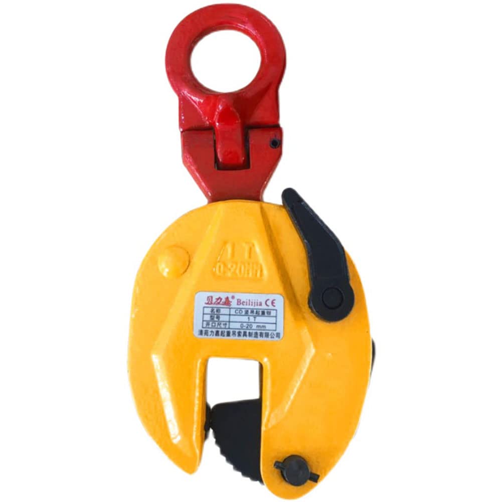 YushenFu 0.8/1/2/3.2/5Ton Alloy Steel Vertical Plate Clamp With Locking Lever, Non-Slip Lifting Clamp Heavy Duty Steel Plate Clamp, For Lifting And Transporting(Size:2T)