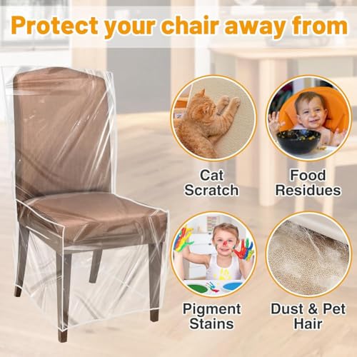 Protection de chaise de salle à manger plastique imperméable lavable - 3