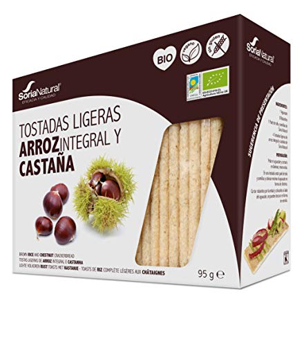 Tostadas Ligeras Arroz Integral Y Castaña Soria Natural Bolsa Hermética 95 G (25 X 3.8 G)/Estuche.