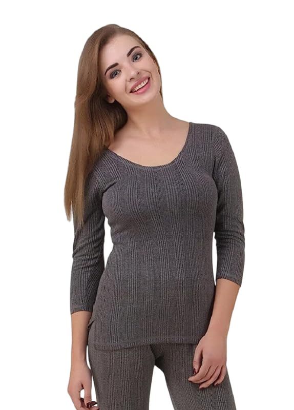 Women's Polycotton Quilted Thermal Top | Ladies Slim Fit Round Neck 3/4th Sleeves Body Warmer Innerwear | Soft and Comfortable Winter Thermal Wear for Women | Girl Thermal Vest Top-image-29