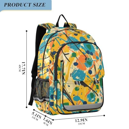 backpack kids boys 8-12： adjustable books bag for college in assorted colors - retro leopard spots orange2
