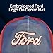 Ford Truck Hat, Logo Mesh Adjustable Snapback Baseball Cap with Curved Brim, Blue, One Size