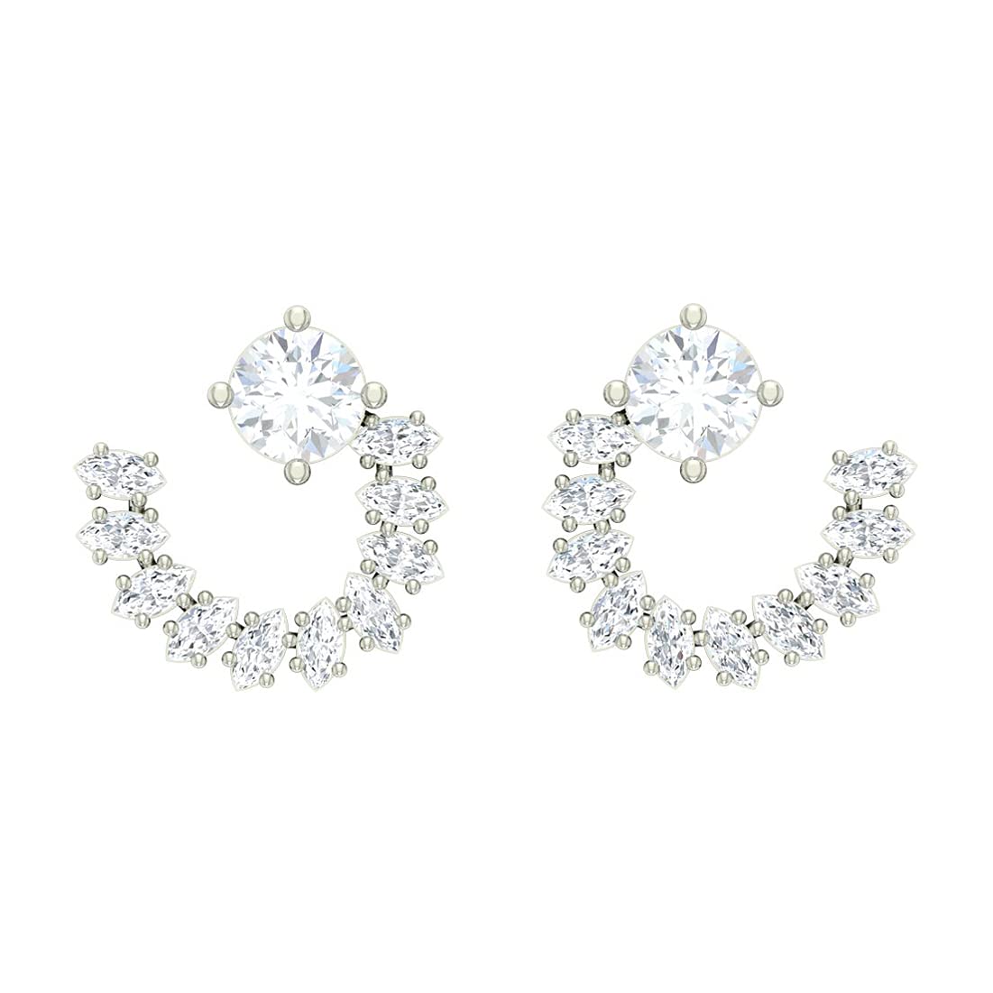 CLARA 925 Sterling Silver Swiss Zirconia Stud Elle Earring With Screw Back Gift for Women and Girls (B09D41DF11) Amazon Price History, Amazon Price Tracker