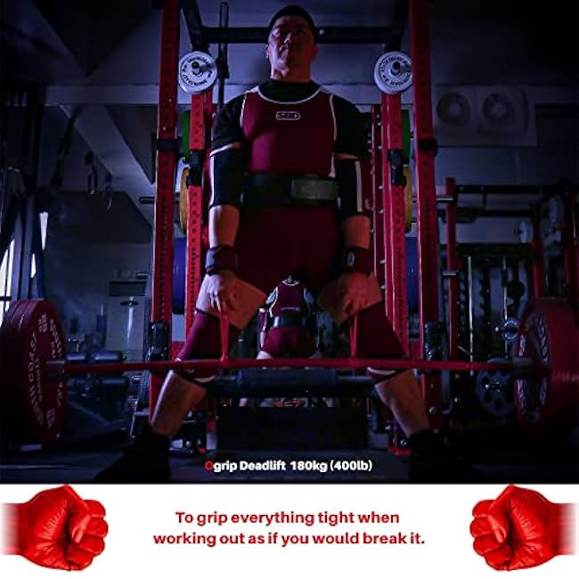 Premium Silicone Grips with Straps, 'Ogrip' (Hand Grips Strength Trainer Exerciser for Pull up, Rows, Fitness, Workout/Thick Grip Training Adapter, Fat Bar Weight Lifting, Barbells, Dumbbells)