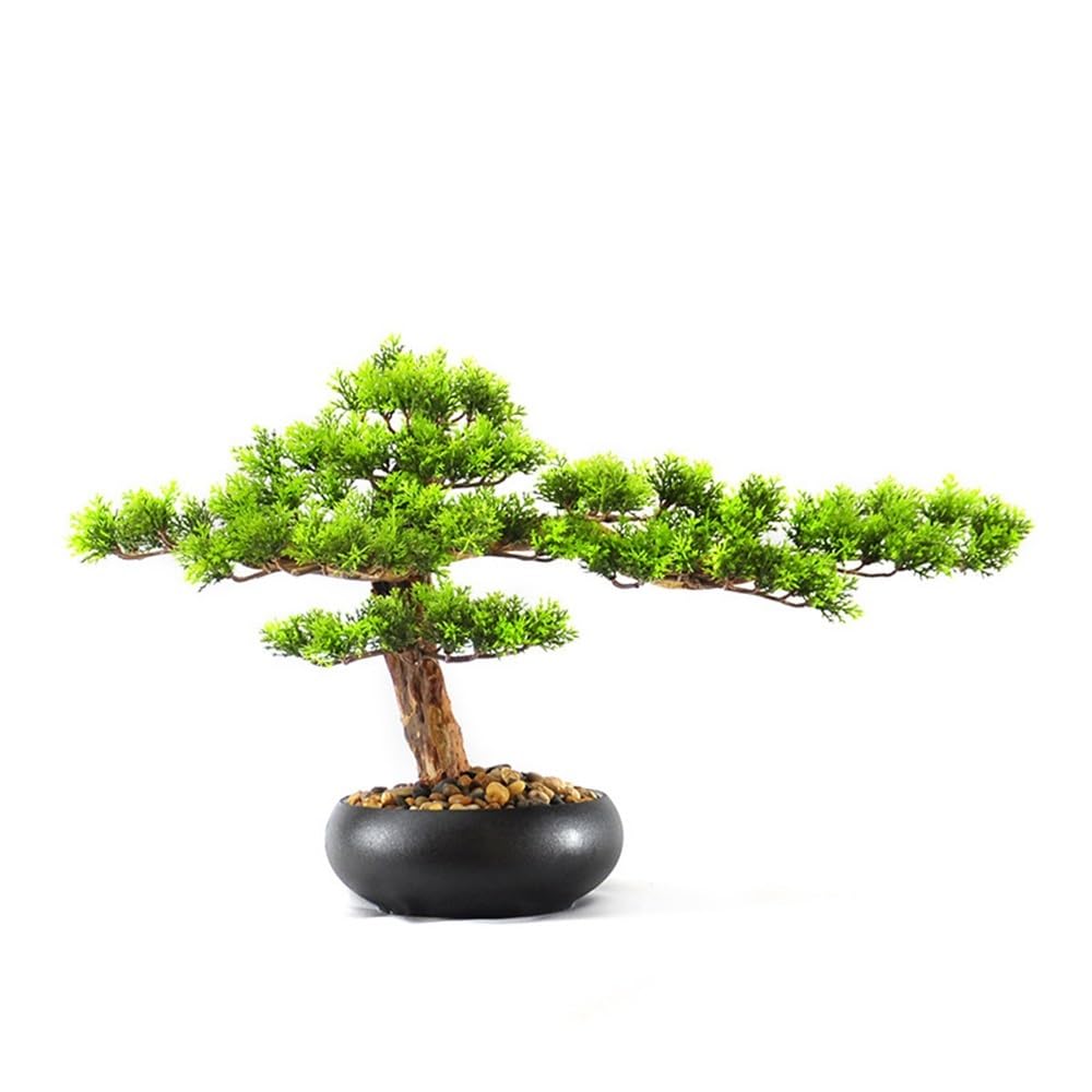 TEESONG Bonsai Tree Pot for Fake Tree Welcome Pine Bonsai Ornaments Simulation Plant Root Home Entrance Hotel Model Room Decorations Greenery Decor