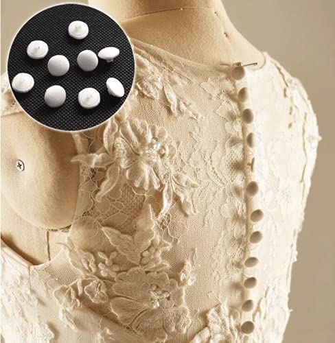 Pepperlonely 10Pc Ivory Lace Bridal Blouse Satin Round Buttons With Shank, 12.5Mm #TOP4