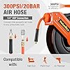 ValueMax Avvolgitubo Aria Compressa 15m, Avvolgitubo Pneumatico in Acciaio per Impieghi Gravosi 3/8", Attacco Rapido BSP da 1/4", Dispositivo di Arresto Automatico e Riavvolgitore Automatico
