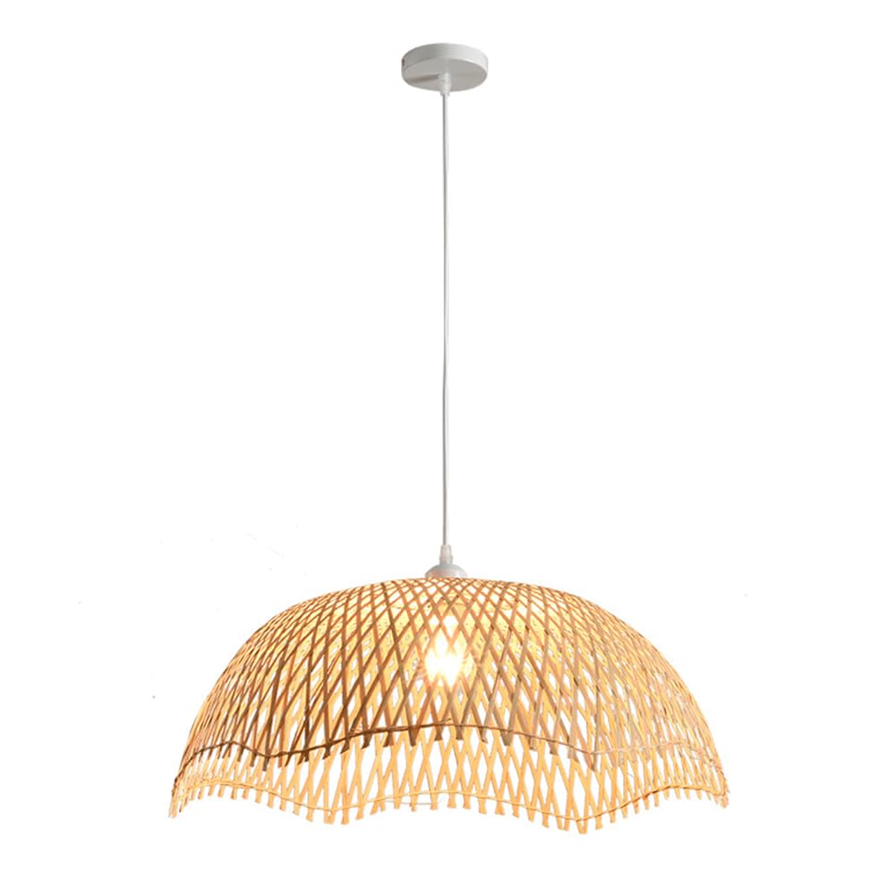 CJSLXGBL Rattan Handwoven Pendant Lights Adjustable Bamboo Wicker Hanging Lamp, Pendantt Light Fixture With Drum Basket Shade 1 Light Woven Pendant Light For Hanging Lamp For Living Room Bedroom