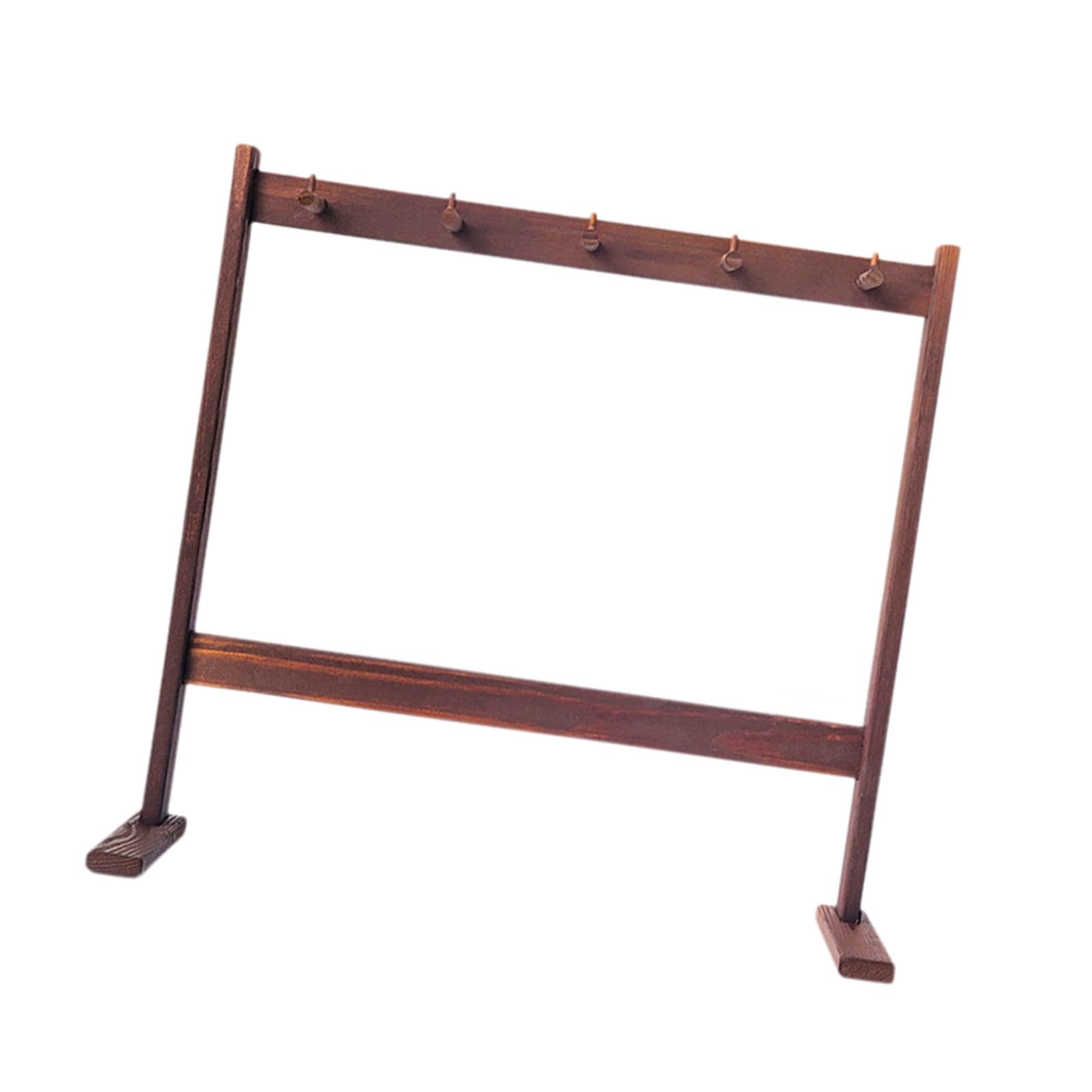 Colaxi Wind Chime Stand Gong Stand Multifunctional Wooden Easy Assembly Chime Holder Display Rack for Meditation Tabletop Exhibition , Large