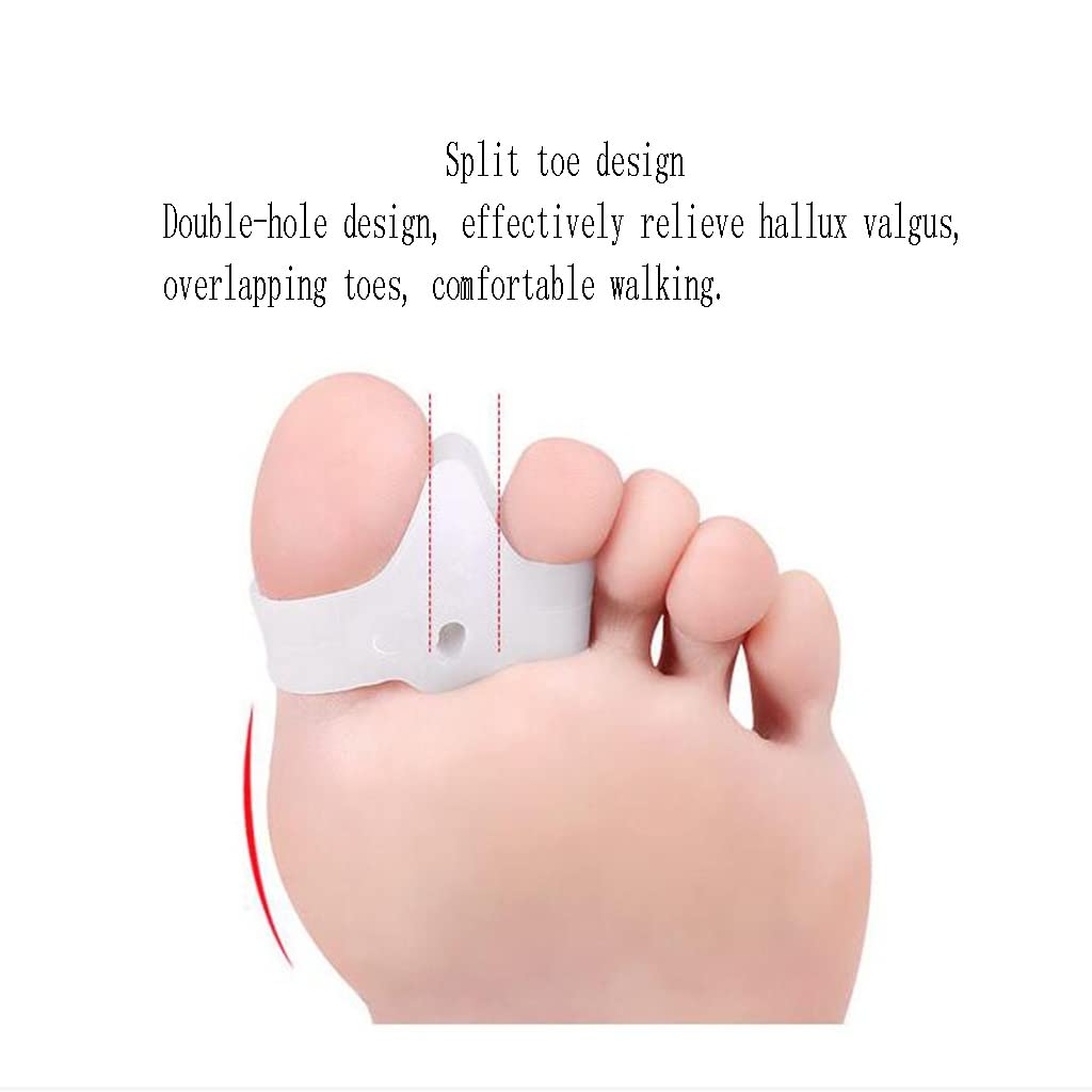 Separador de Dedos de Gel para juanetes, separadores de Dedos con 2 bucles, Corrector de juanetes para Mujeres y Hombres, Alivio de juanetes, Callos, enderezar el Dedo en Martillo superpuesto