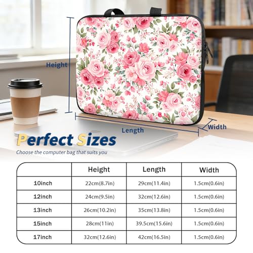 Funda para portátil 15.6 pulg, rosa floral miniatura 2