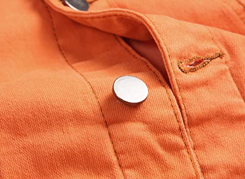Image of Mens Denim Jacket Ripped Slim Jean Jacket Coat for Men
