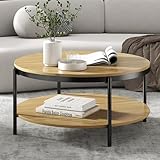 Double niveau de rangement pour les essentiels du salon. Les étagères supérieure et inférieure ont un espace de 80 cm de diamètre. Cette table de canapé avec rangement offre suffisamment de place pour les livres, la décoration, les couvertures ou les télécommandes. Gardez votre salon bien rangé tout en gardant les essentiels à portée de main