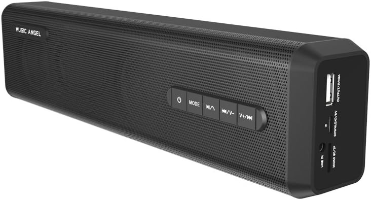 MUSIC ANGEL Portable Bluetooth 4.0 Rechargeable Subwoofer Wireless Speaker Support SD/TF Card, Bank Power and Free Call - Black