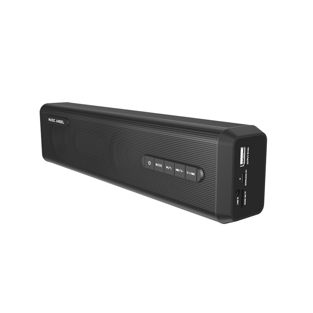 MUSIC ANGEL Portable Bluetooth 4.0 Rechargeable Subwoofer Wireless Speaker Support SD/TF Card, Bank Power and Free Call - Black