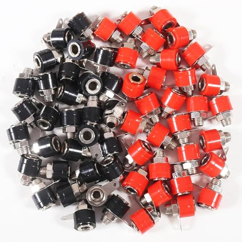 60 conectores banana plug 4mm (rojo+negro) miniatura 6