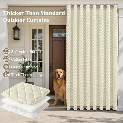 ROFASVCO Outdoor Curtains for Patio with Zipper Blackout Gazebo Curtains — view 5