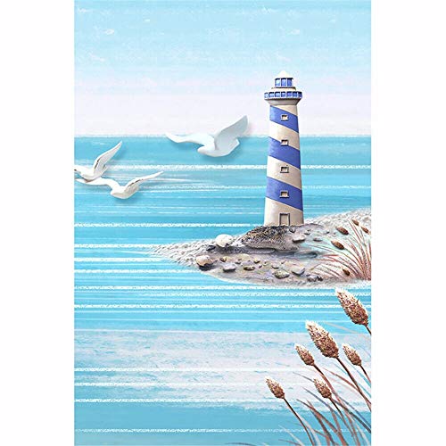 Broderie diamant phare de la mer grand format pour décor de salon - 2