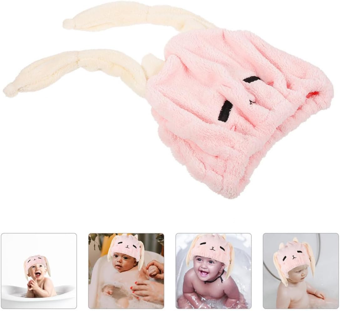 FRCOLOR 2pcs Hair Drying Caps Super Absorbent Quick Dry Hair Towels for Moms Cute Pink ’s Shower Wrap