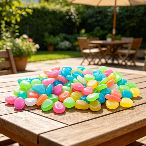 Piedras luminosas de jardín para decorar senderos y patios de noche 7