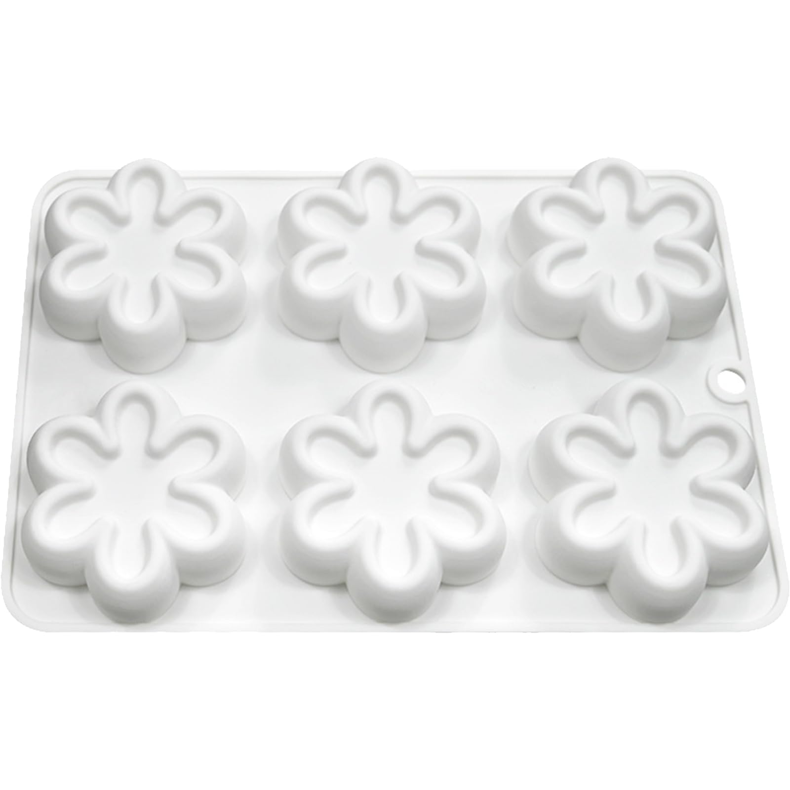 Lerpwige 6-cavity Six Petals Flower Silicone Mold Fondant Mousse Cake Decorating Tool for Making Chocolate Candy Handmade Soap Mousse Cake Mold Kitchen Baking Supplies