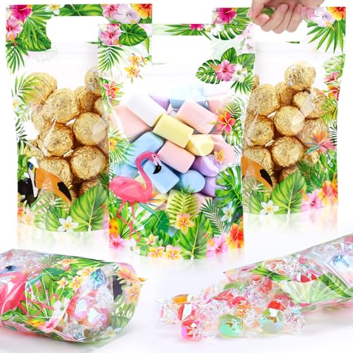 Fuutreo 50 Pcs Hawaiian Goodie Bags Luau Party Favors Aloha Gift Bags