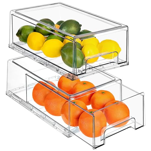 Sorbus Medium Clear Acrylic Storage Drawers (2 Pack)