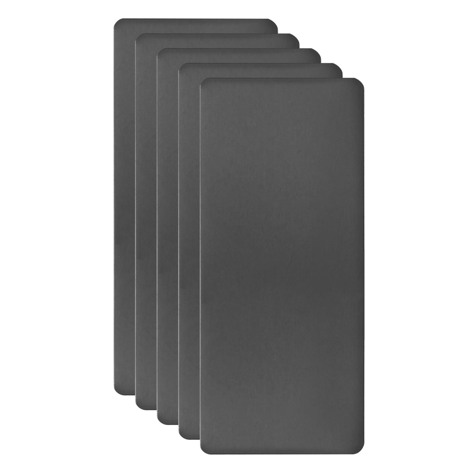 sourcing map 5pcs Metal Business Card Blanks, 50mm x 22mm x 0.5mm Stainless Steel Engraved Metal Business Visiting Name Cards for House Office DIY Gift Invitation(Black, Oxidation)