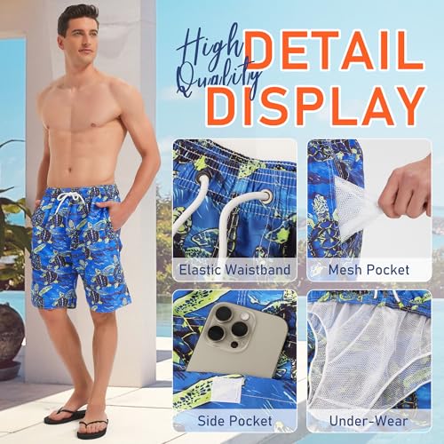 Image of Mens Swimming Trunks Swim Trunks Quick Dry Swim Shorts with Mesh Lining Funny Swimwear Bathing Suits