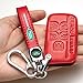 ONIJA Key case for Land Rover,Key Fob Cover Leather Key Holder Remote Key Protection Case Suit for Land Rover and Jaguar, for Range Rover Evoque Velar Discovery LR4 Land Rover