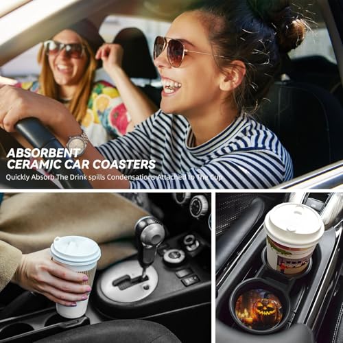 2 Pack Posavasos Para Carros De Cerámica Para Porta Vasos miniatura 7