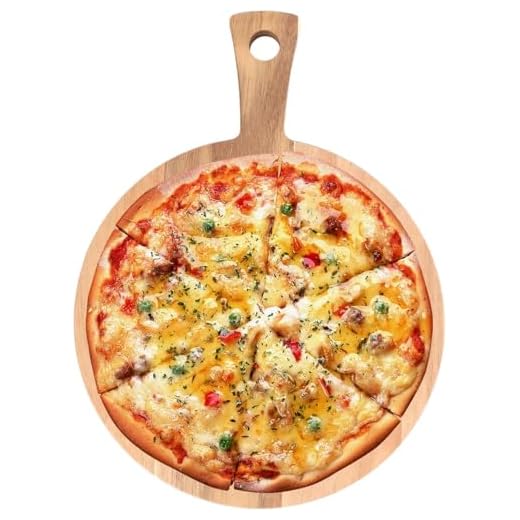 SHUESS Pizzateller Holz | 1 Stücke Pizzabrett, Pizza-Zubehör zu Hause, Schneidebrett Rund 40 cm, Pizza Teller für Pizza, Brotzeit, Kuchen, als Käsebrett & vieles mehr