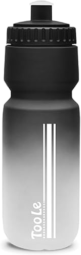 Botella de agua para bicicleta, botella de agua exprimible para ciclismo, a prueba de fugas, sin BPA, con escala de capacidad con tapa superior,