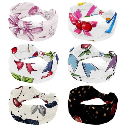 Accessoires cheveux larges pour filles, lot de 6 bandeaux noués tendance femme