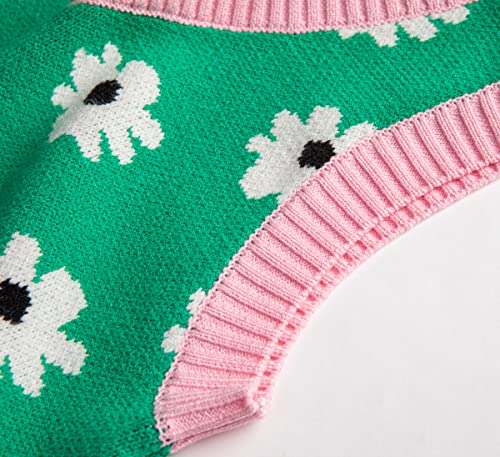 Image of Women's Sweater Vest,Y2K Sleeveless Pattern Preppy Style Knitted Crop Tank Top for Girl