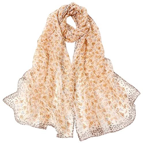 Genérico Pañuelos Seda, Bufandas para Mujer Estampado Ligero Estampado Floral Bufanda Chal Bufandas De Moda Chales Y Chales Protectores Solares para Primavera